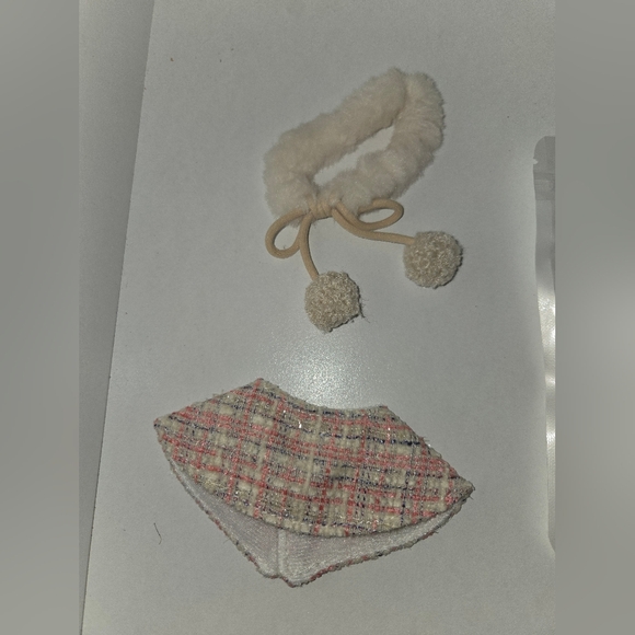 Labubu Other - Plaid Skirt and Fuzzy Headband Set